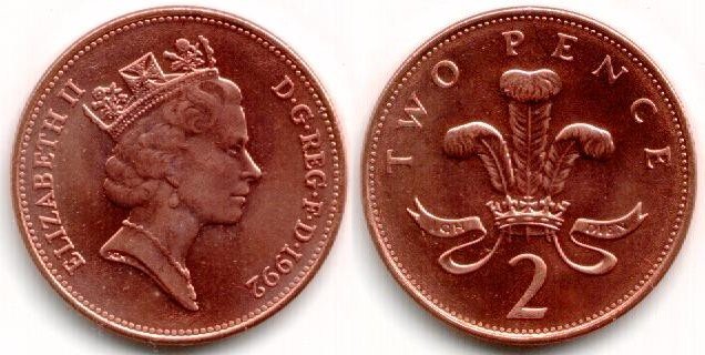 1992 two pence
