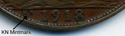 1918KN penny reverse