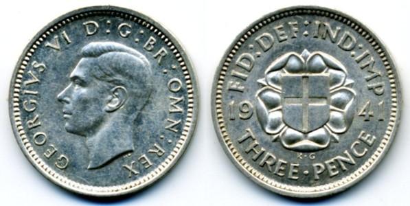 1941 silver 3d