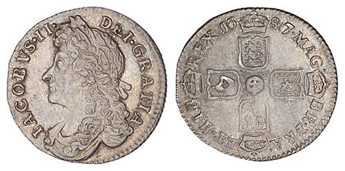 1687 sixpence