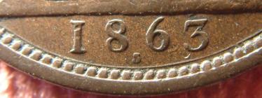 1863 die number 3 penny