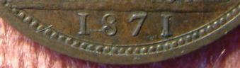 1871 penny detail