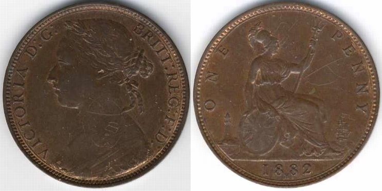 1882H penny