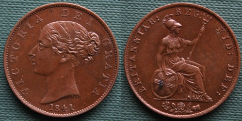 1841 copper halfpenny