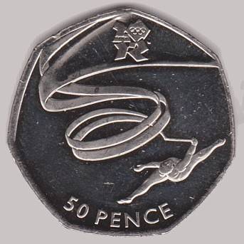 50p Gymnastics reverse