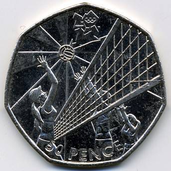 50p Volleyball reverse