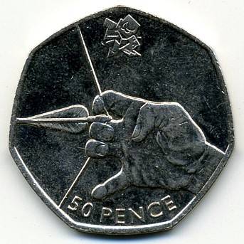 50p Archery reverse