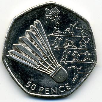 50p Badminton reverse