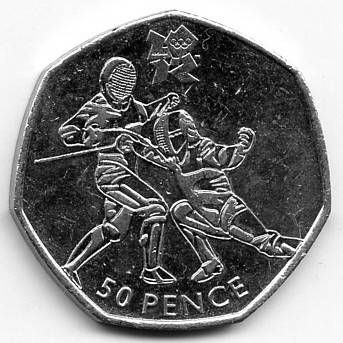 50p Fencing reverse