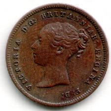 1844 E/N Half Farthing obverse