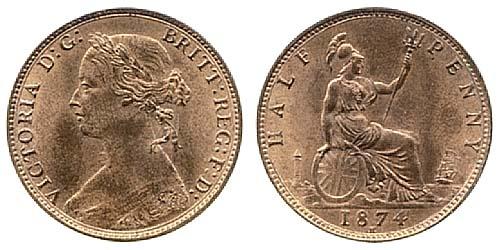 1874H halfpenny