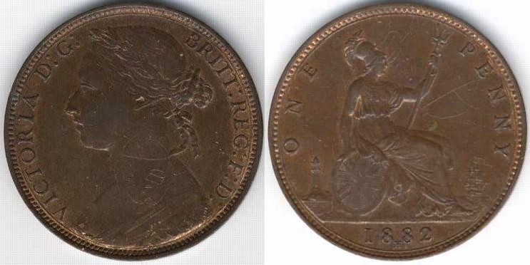 1882H penny
